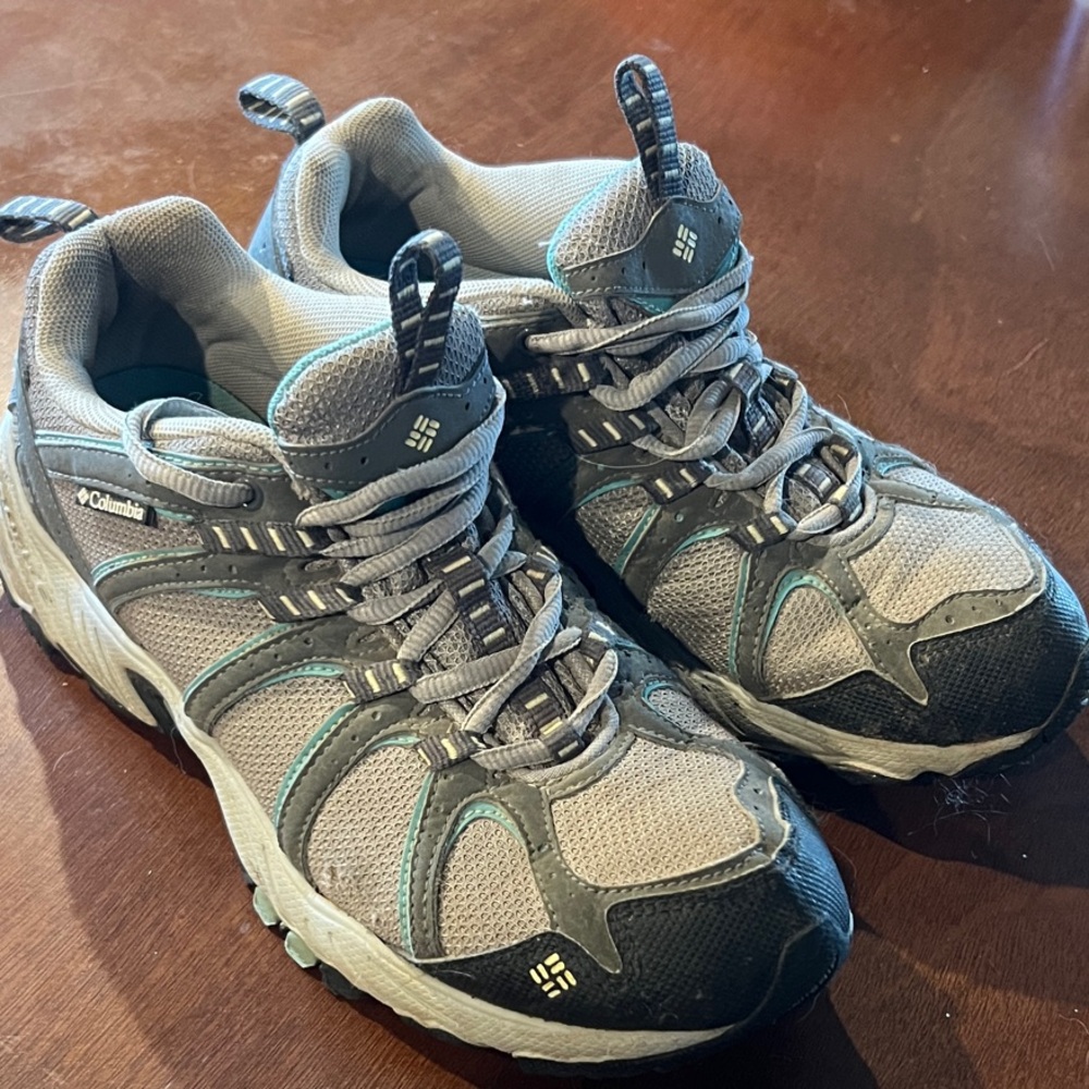 Columbia Gray and Teal Trail Shoes